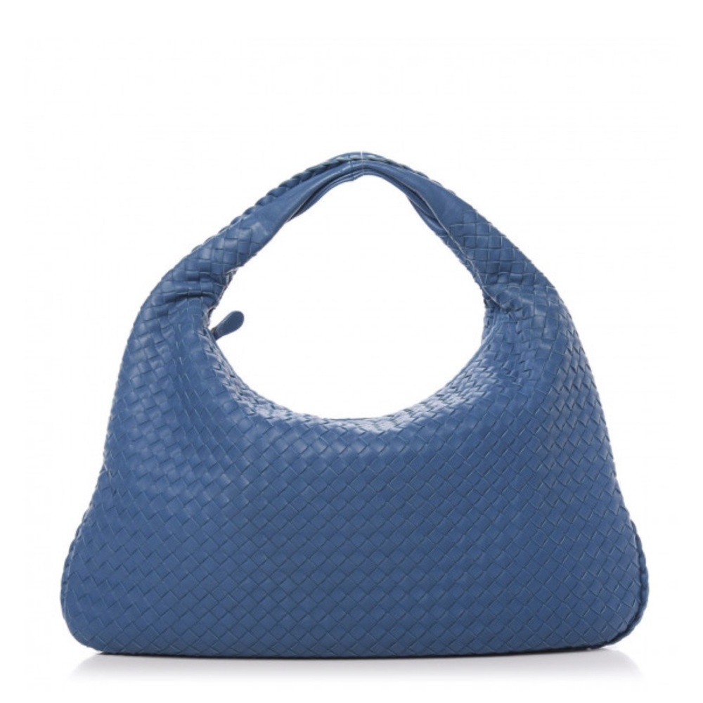 Bottega Veneta Large Veneta Hobo Empire Blue Intrecciato Nappa Leather